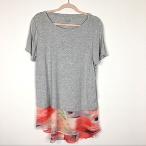 LOGO by Lori Goldstein Tunic Watercolor Hem L